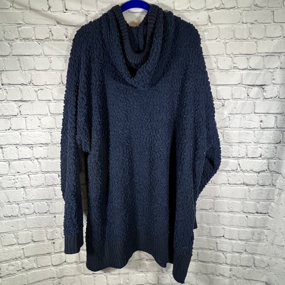 Zenana Navy Hooded Sweater - Picture 2 of 3